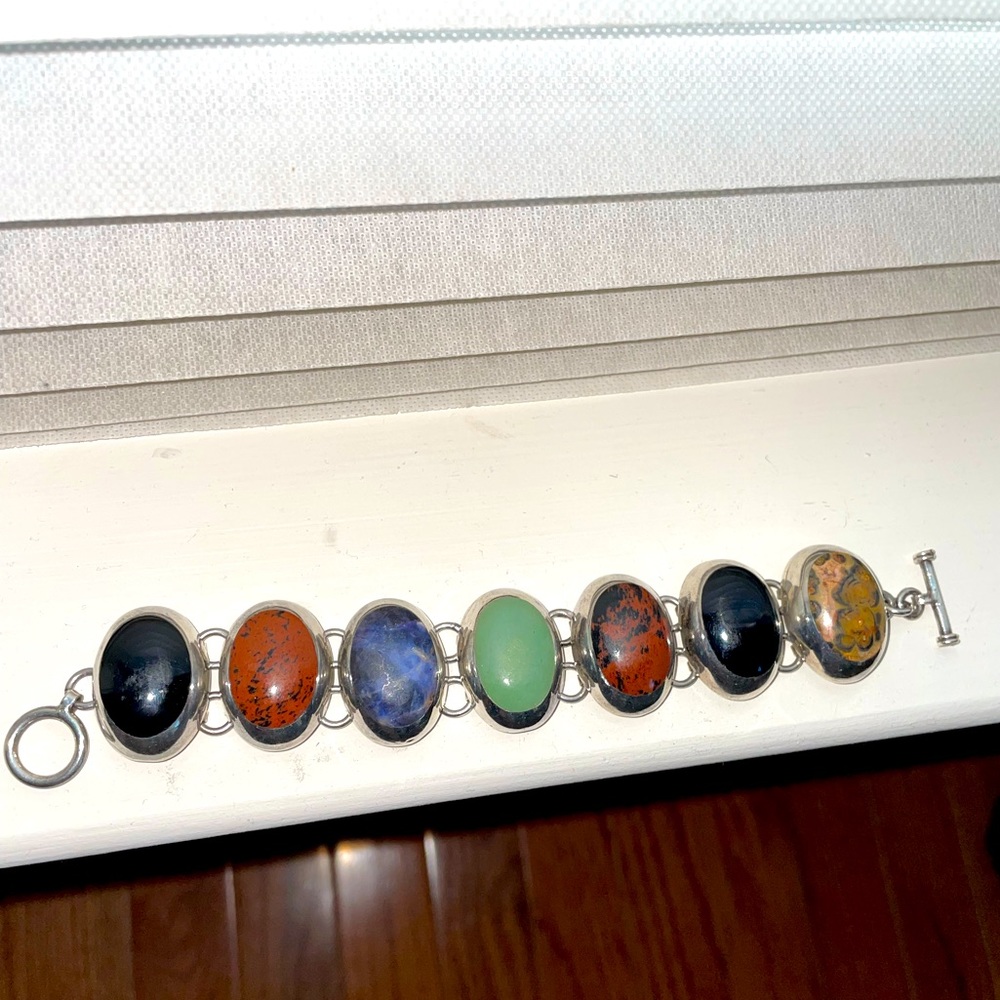 Beautiful Multi-Stoned Toggle Closure Bracelet